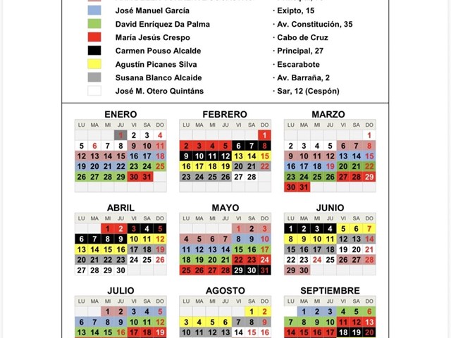 Calendario de Farmacias de Guardia en Boiro 2026